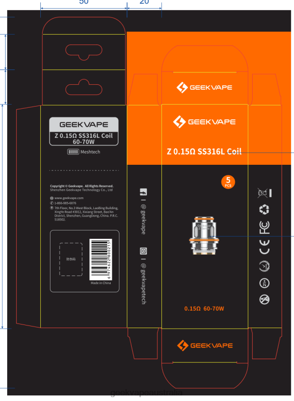 GeekVape Sale - GeekVape 5pcs/Pack Z Series Coil Z0.4 OHM 48F0L6